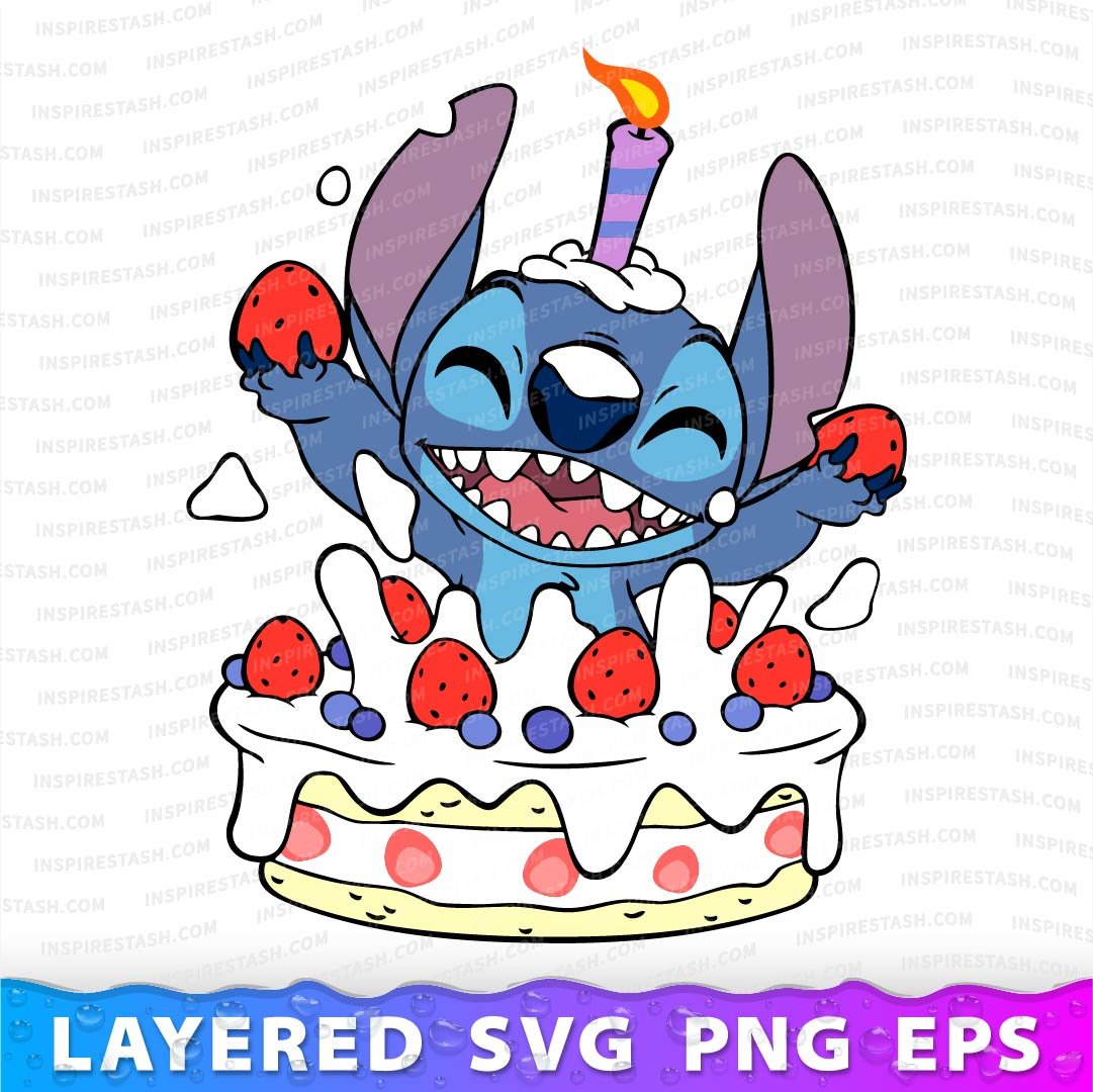 Stitch Birthday svg